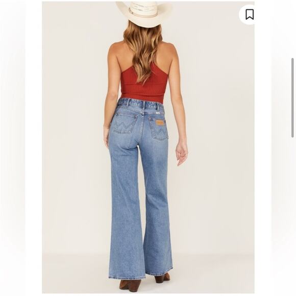 WRANGLER LIGHT WASH BONNIE LOOSE FLARE WIDE JEANS 28 x - Picture 3 of 10